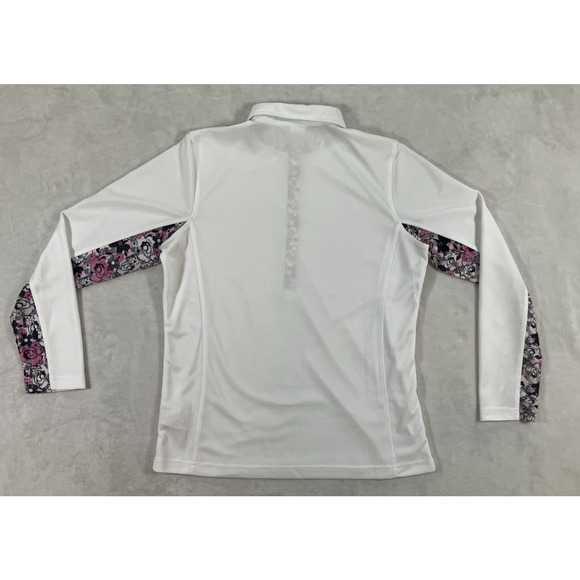 Daily Sports Womens Golf Shirt Long Sleeve Snaps Floral Trim Activewear SZ XL - Picture 2 of 11